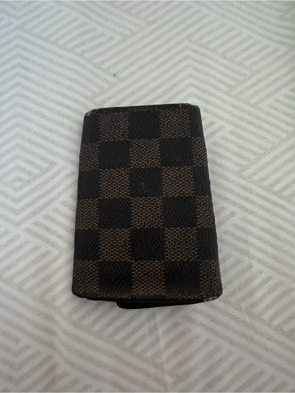 Louis Vuitton Brown Damier Canvas Key Pouch with Gold Snap